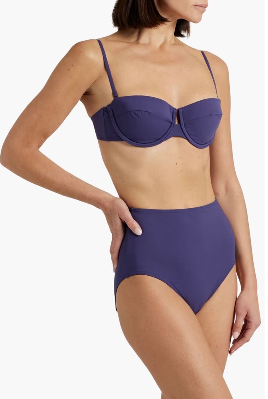Zimmermann NWT Separates Balconette Bandeau Underwired Bikini Top Navy